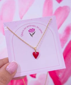 20224 - Collar armado corazon rojo en V