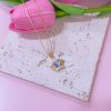 20373 - collar armado corona cristal rosa