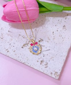 20383 - collar armado corazon almeja perla