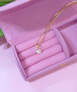 20396 - collar armado cristal pequeño corazon