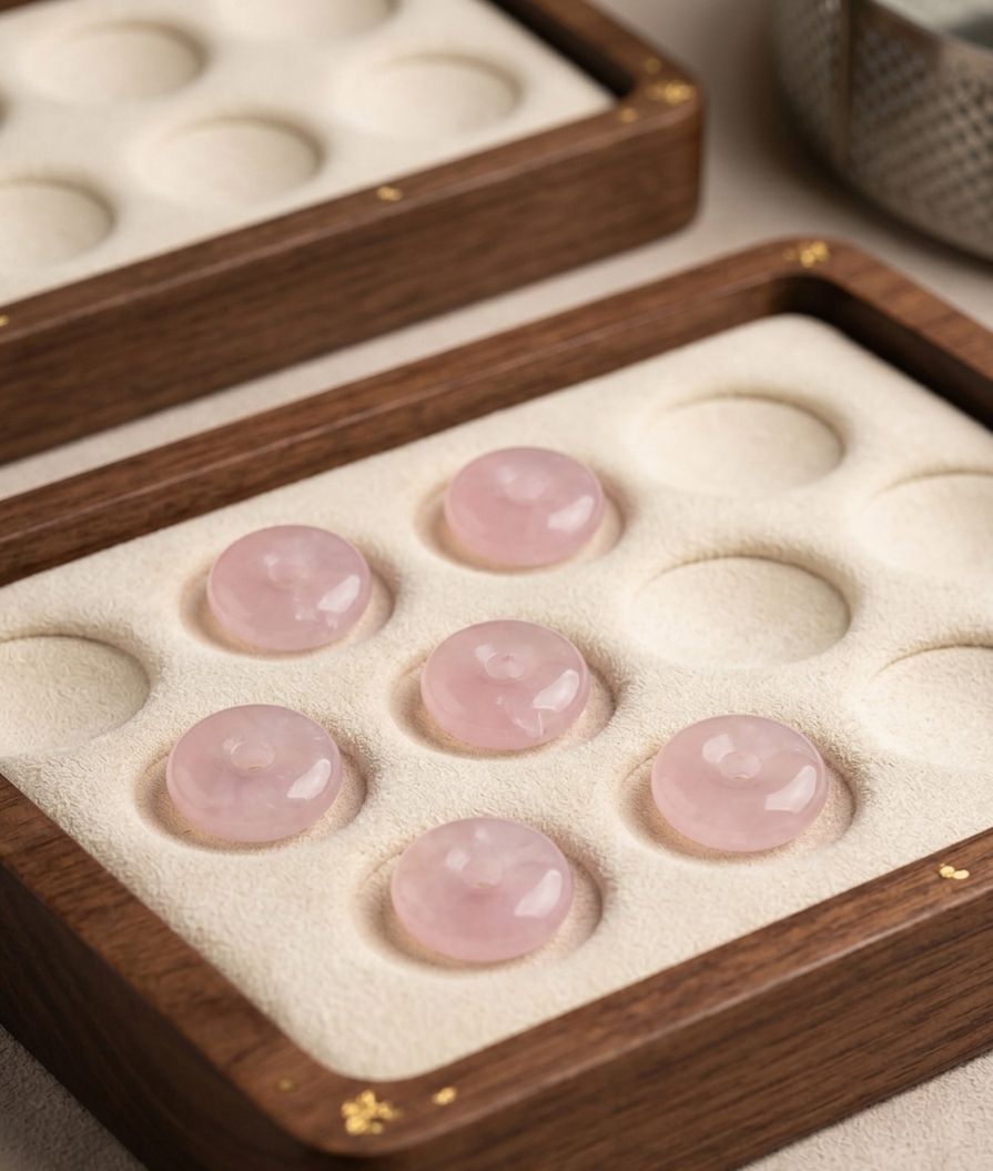 50076 - Pack x6 piezas piedra jade rosado