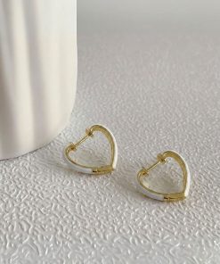 81018-1 Zarcillos Rodio corazon blanco