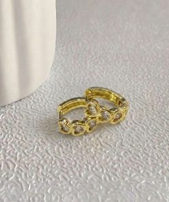 81023 - Zarcillos Rodio tri corazones