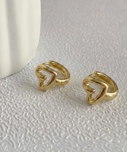 81029 - Zarcillos Rodio corazon hueco