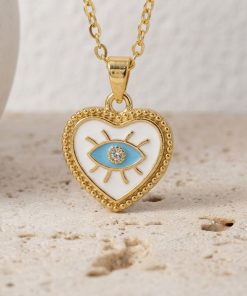 20227 - Collar armado corazon con ojo blanco