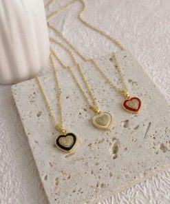 Alternative view of 20232 - Collar armado corazon con cristales blanco