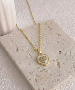 20232 - Collar armado corazon con cristales blanco