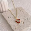20232-2 Collar armado corazon con cristales rojo