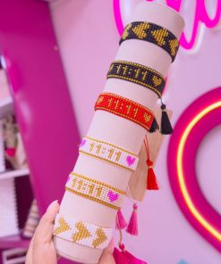 Alternative view of 41091 - Pulsera mostacilla con borlas