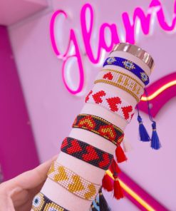 41091 - Pulsera mostacilla con borlas