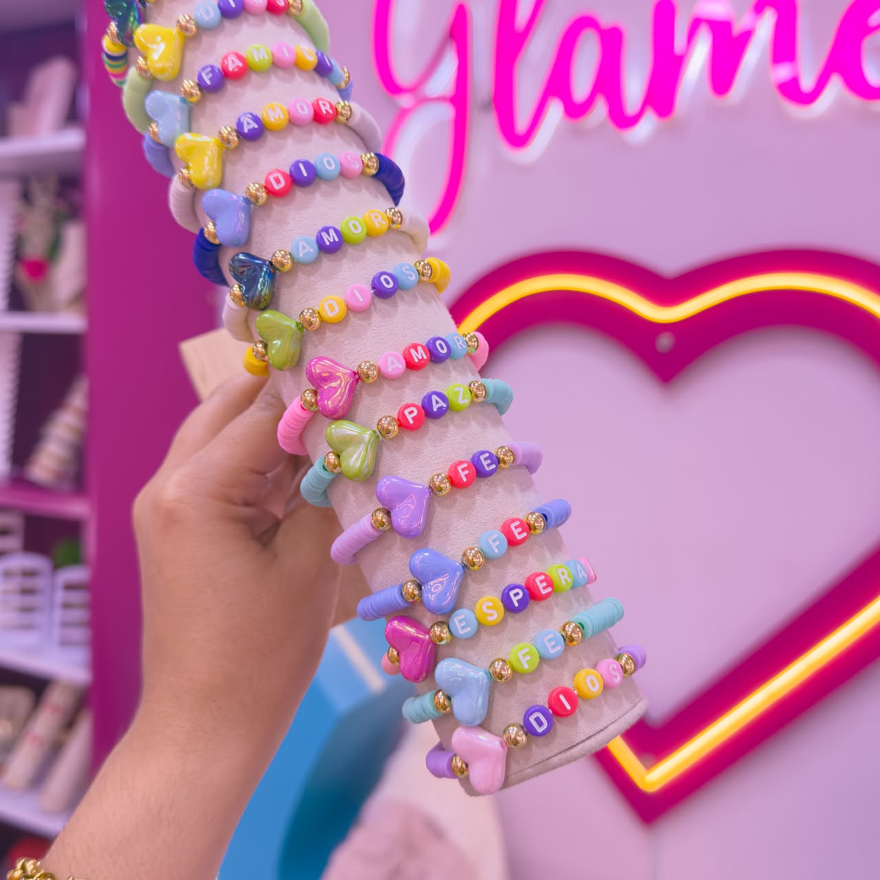 41187 - Pulsera hilo palabras acrílicas (BAJO PEDIDO)