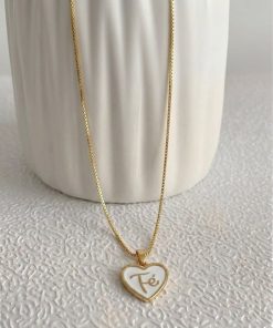 20016 - Collar armado corazon fe blanco