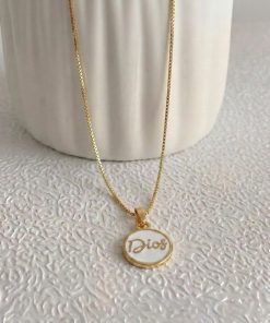20403 - Collar armado dios esmaltado blanco