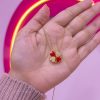 20404-1 Collar armado multi corazon rojo