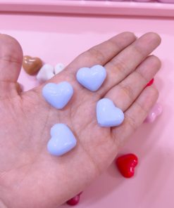 20415-5 Dije Acrilico Corazon mediano azul claro