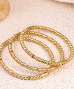 Alternative view of 41019 - Pulsera acero bolitas multi color