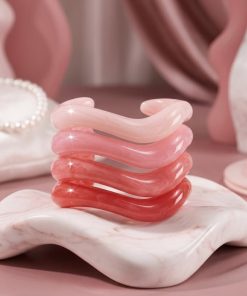 41032-1 Set 4 pulseras acrilicas Rosadas
