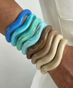 Alternative view of 41032 - Set 4 pulseras acrilicas Azuladas