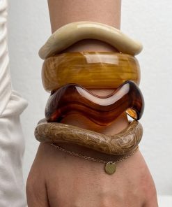 Alternative view of 41034 - Set 4 pulseras acrilicas Marrones