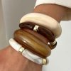 41037 - Set 4 pulseras acrilicas Gris-Marron
