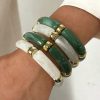 41038 - Set 4 pulseras acrilicas Verde-Blanco-Gris
