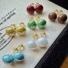 80469 - Set 6 par perlas vinotinto-marron-verde-mostaza-blanco-azul