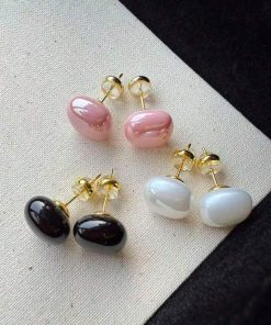 80471 - Set 3 par perlas rosado-blanco-negro