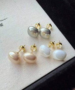 80472 - Set 3 par perlas gris-blanco-salmon