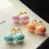 80474 - Set 3 par perlas verde-salmon-rosa