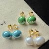 80480 - Set 3 par perlas verde-azul-blanco