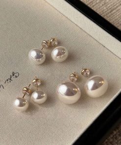 80468 - Set 3 par perlas multi tamaño blanco