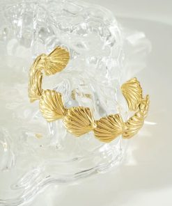 41062 - Pulsera Acero dorada multi mariposa