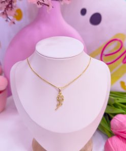 20144 - Collar armado flor con cristal