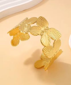 41050 - Pulsera Acero dorada multi mariposa
