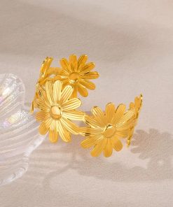 41061 - Pulsera Acero dorada multi girasol