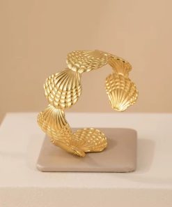41059 - Pulsera Acero dorada multi concha