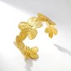 41056 - Pulsera Acero dorada multi flor