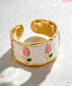 41068 - Pulsera Acero dorada tulipan