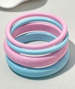 Alternative view of 41034 - Set 4 pulseras acrilicas rosa turquesa