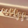 80442 - Set 3 Par Zarcillos Plateado con cristales