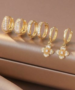 80427 -  Set 3 par Zarcillos cristales