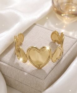 41052 - Pulsera Acero dorada multi corazon