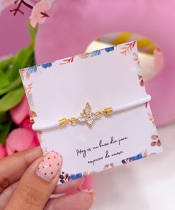 20250 - Pulsera armada mariposa con cristal