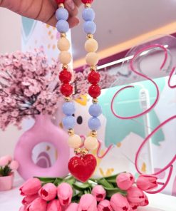 21101 - Collar chicle corazon con balines