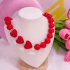 21105 - Collar chicle con corazones rojo #6