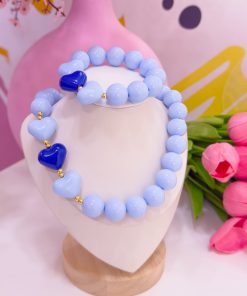 21108 - Collar chicle con corazones azul