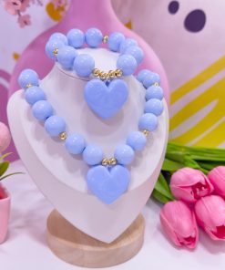 21109 - Collar chicle con balines celeste