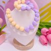 21108-1 Collar chicle con balines marron bicolor beige lila #9