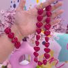 21119 - Collar chicle multi corazon vinotinto