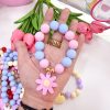21136 - Pulsera chicle con flor rosa